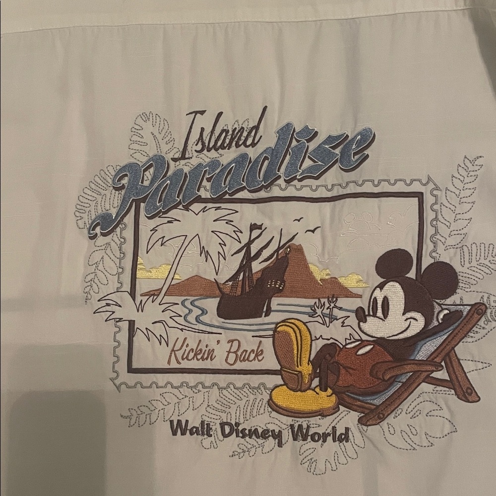 Disney White Short Sleeve Tee with Mickey Mouse Design